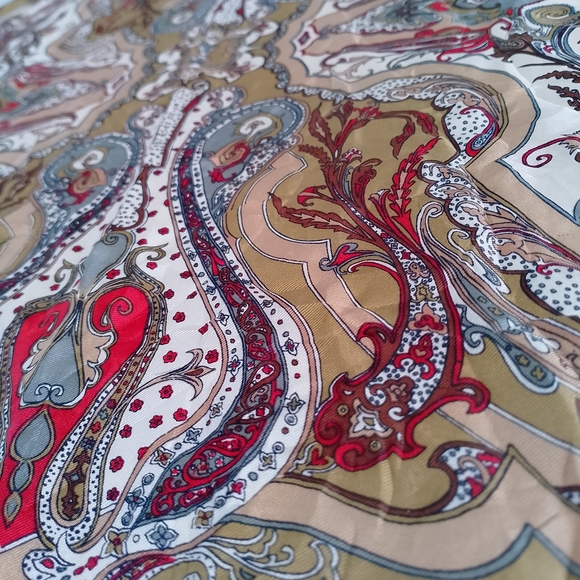 Vintage Liberty of London Paisley Silk Scarf Blue & Multicolor 23” x 23” - Picture 6 of 9